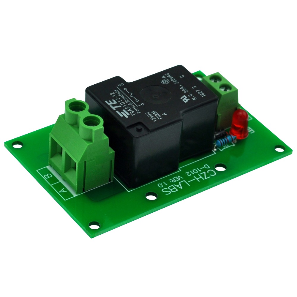 CZH-Labs 12V Passive SPST-NO 30Amp Power Relay Module Board.