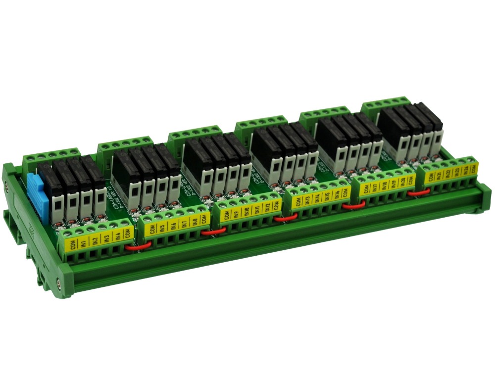 CZH-LABS DIN Rail Mount Passive DC5V 24 SPST-NO 5Amp APAN3105 Slim Power Relay Module.