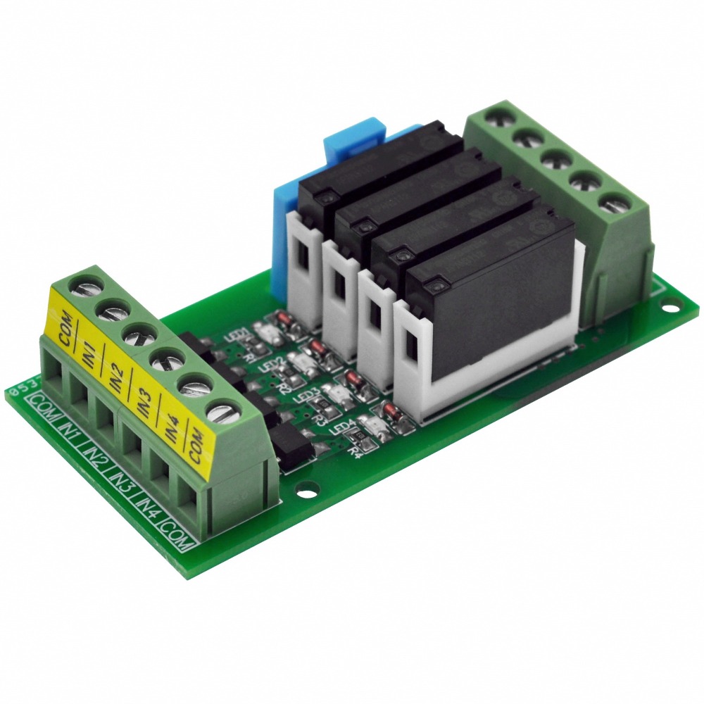 CZH-LABS Passive DC12V 4 SPST-NO 5Amp APAN3112 Slim Power Relay Module.