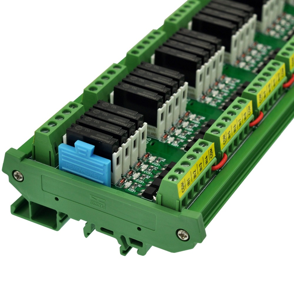 CZH-LABS DIN Rail Mount Passive DC5V 24 SPST-NO 5Amp APAN3105 Slim Power Relay Module.