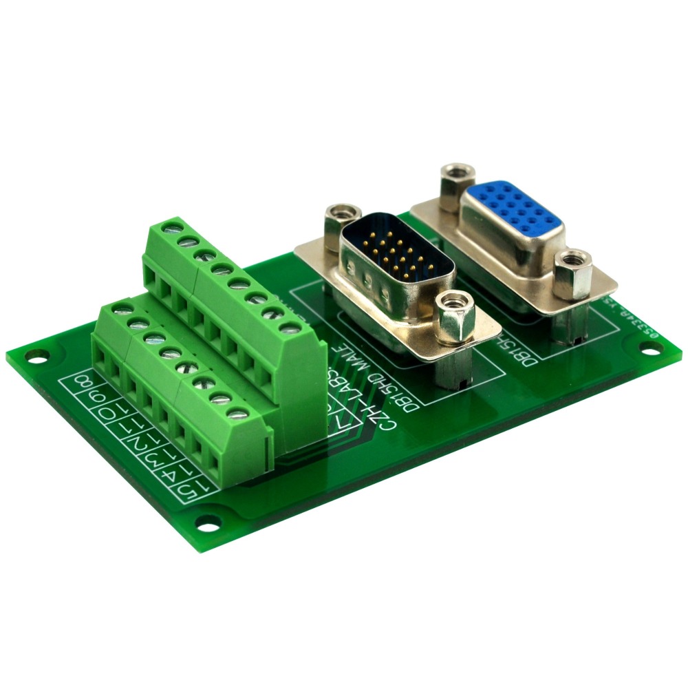 CZH-LABS DSUB DB15HD Male/Female Header Breakout Board, D-SUB Breakout Moudle.