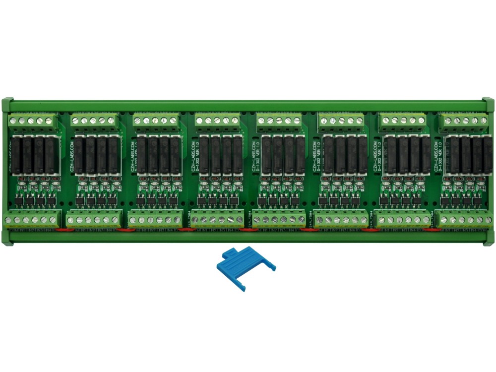 CZH-LABS DIN Rail Mount Passive DC12V 32 SPST-NO 5Amp APAN3112 Slim Power Relay Module.