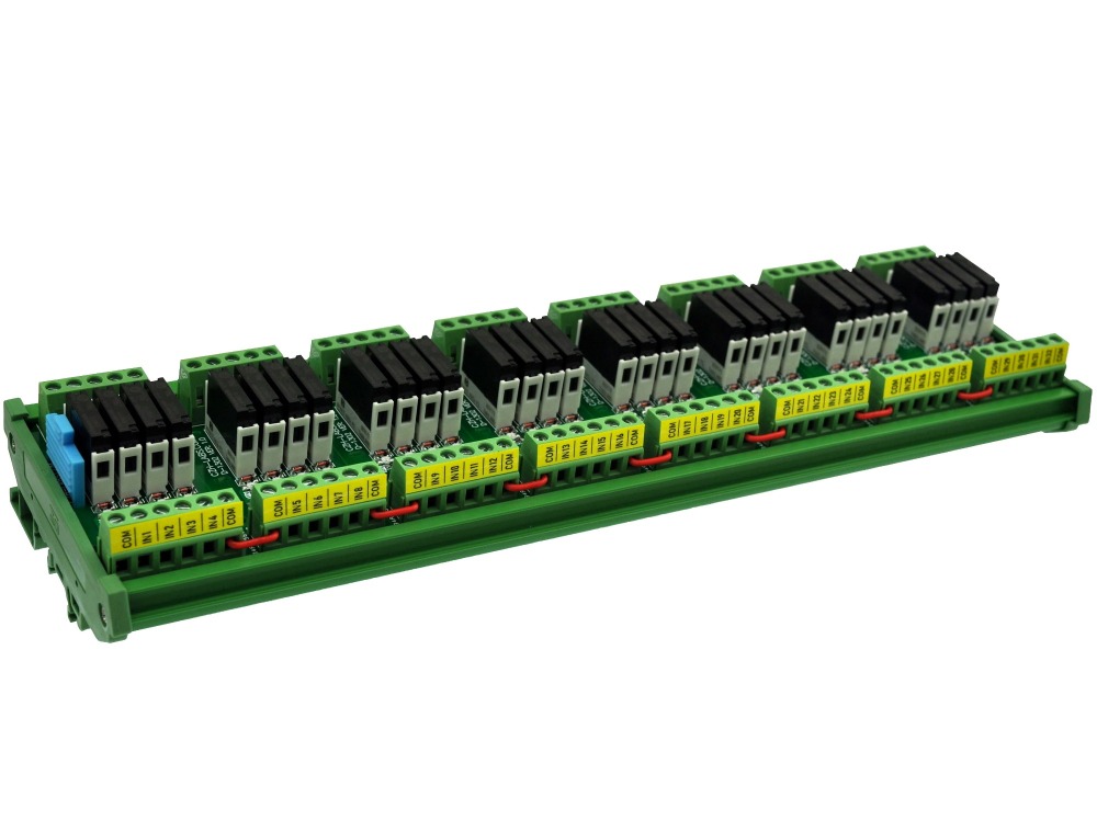 CZH-LABS DIN Rail Mount Passive DC12V 32 SPST-NO 5Amp APAN3112 Slim Power Relay Module.