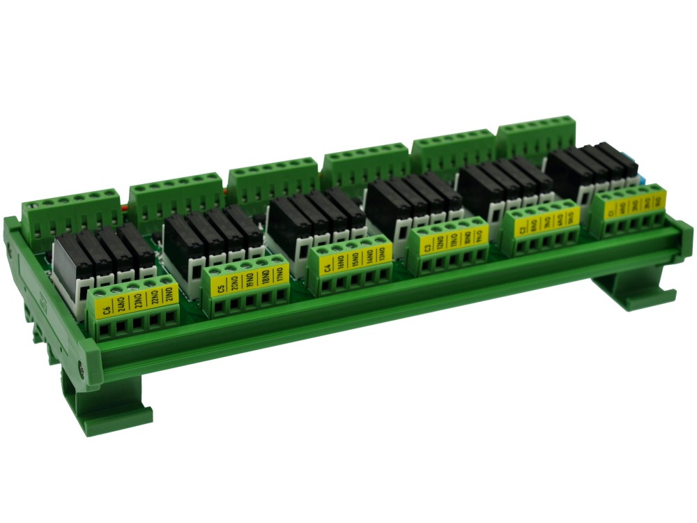 CZH-LABS DIN Rail Mount Passive DC12V 24 SPST-NO 5Amp APAN3112 Slim Power Relay Module.