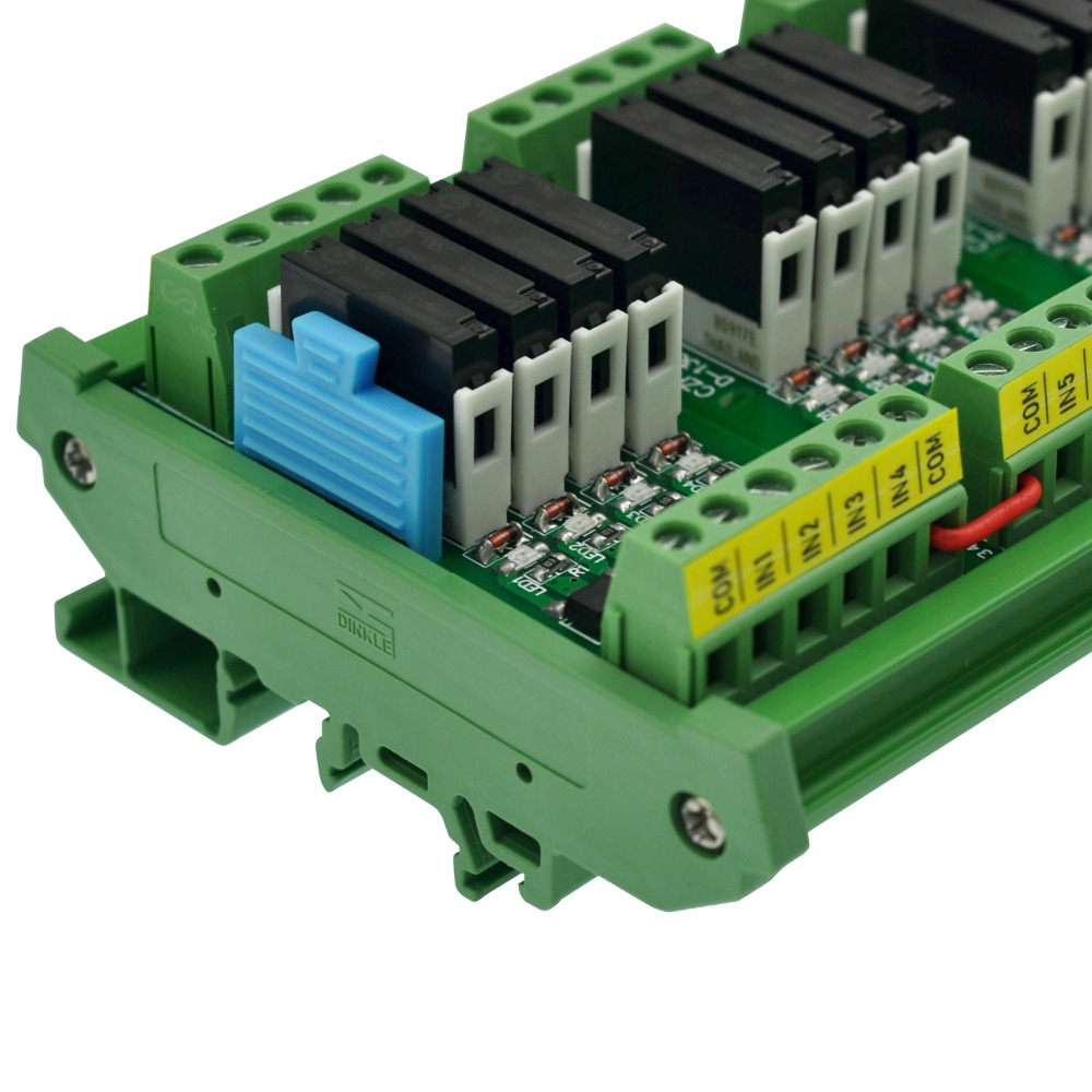 CZH-LABS DIN Rail Mount Passive DC12V 32 SPST-NO 5Amp APAN3112 Slim Power Relay Module.