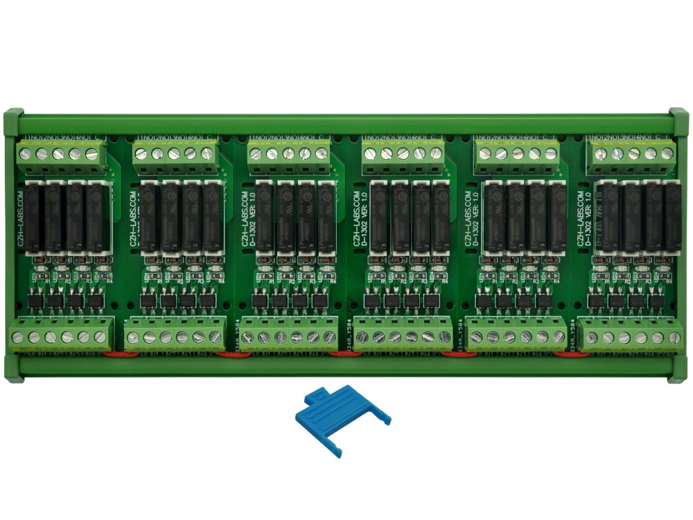 CZH-LABS DIN Rail Mount Passive DC12V 24 SPST-NO 5Amp APAN3112 Slim Power Relay Module.