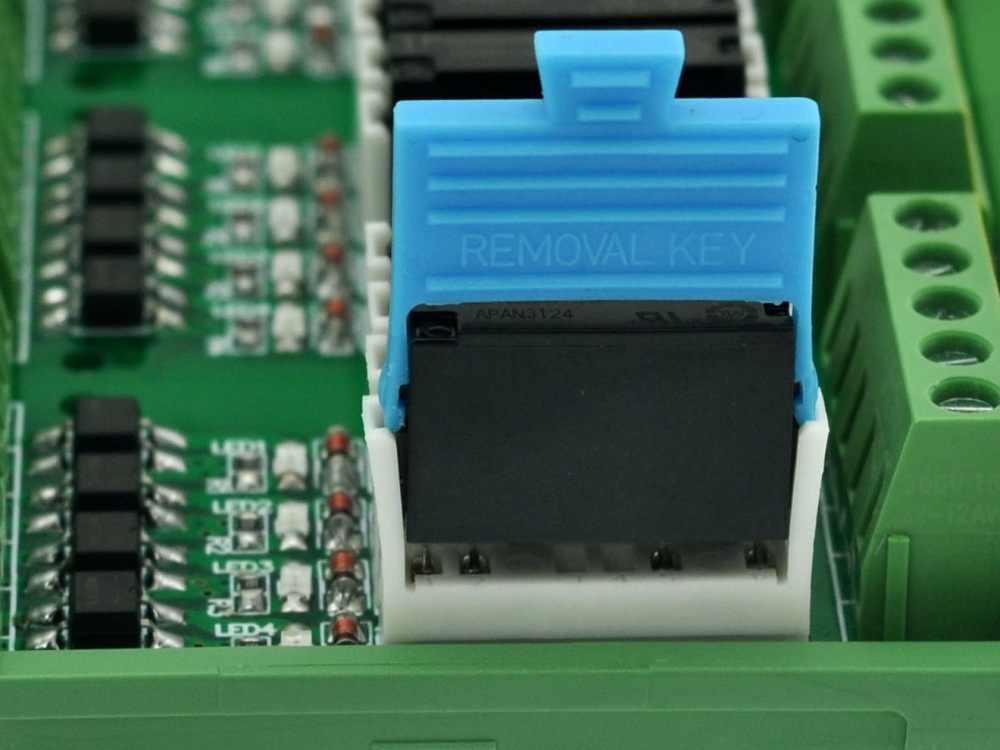 CZH-LABS DIN Rail Mount Passive DC12V 4 SPST-NO 5Amp APAN3112 Slim Power Relay Module.
