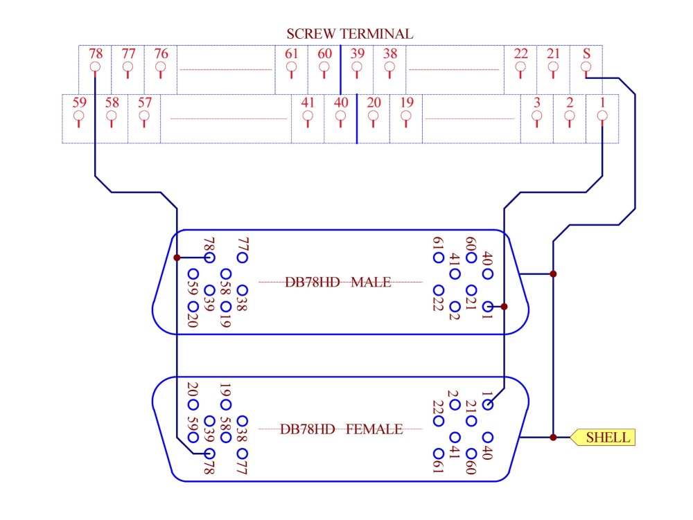 CZH-LABS DSUB DB78HD Male/Female Header Breakout Board, D-SUB Breakout Moudle.