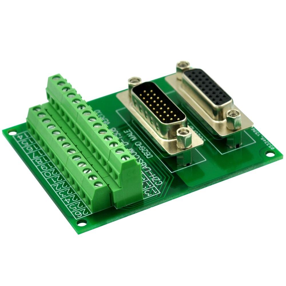 CZH-LABS DSUB DB26HD Male/Female Header Breakout Board, D-SUB Breakout Moudle.