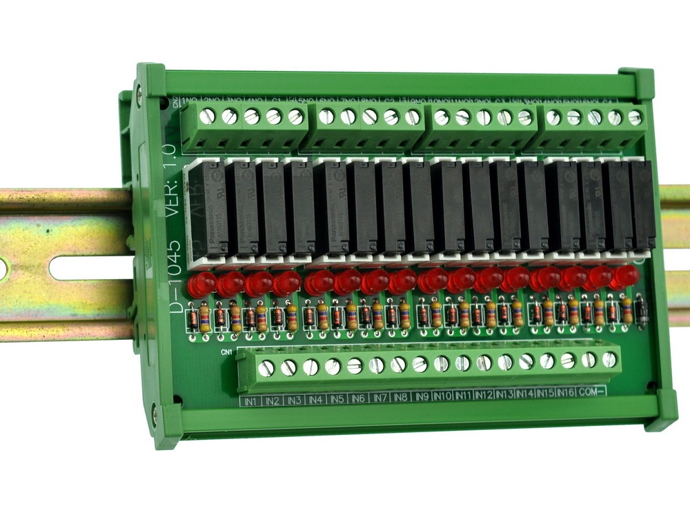 CZH-LABS Slim DIN Rail Mount DC5V Source/PNP 16 SPST-NO 5A Power Relay Module, APAN3105