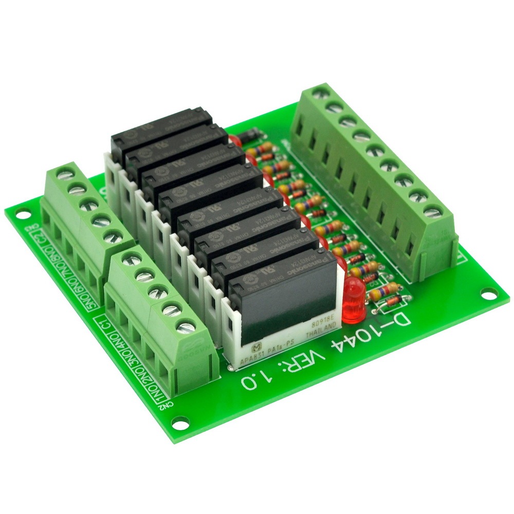 CZH-LABS Slim Panel Mount DC24V Source/PNP 8 SPST-NO 5A Power Relay Module, APAN3124