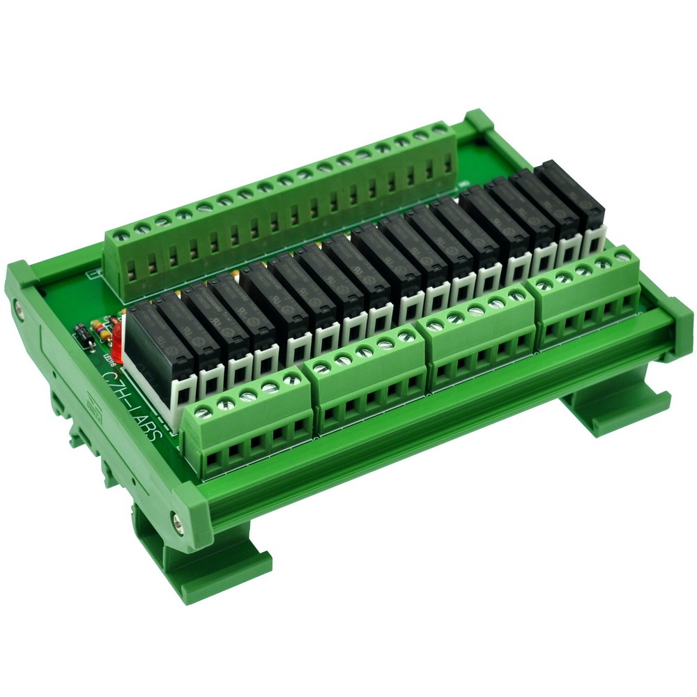 CZH-LABS Slim DIN Rail Mount DC5V Source/PNP 16 SPST-NO 5A Power Relay Module, APAN3105