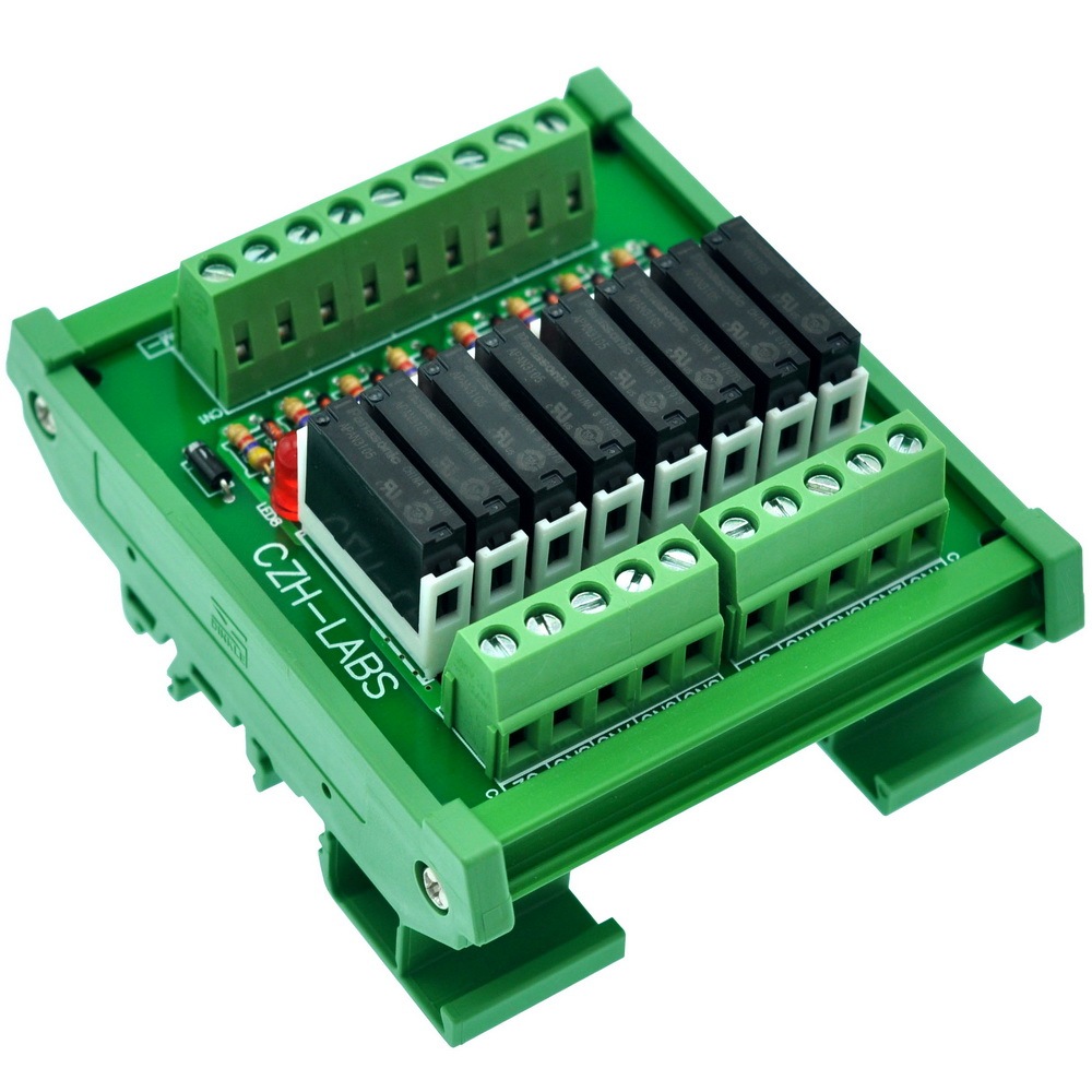 ELECTRONICS-SALON Slim DIN Rail Mount DC5V Source/PNP 8 SPST-NO 5A Power Relay Module, APAN3105