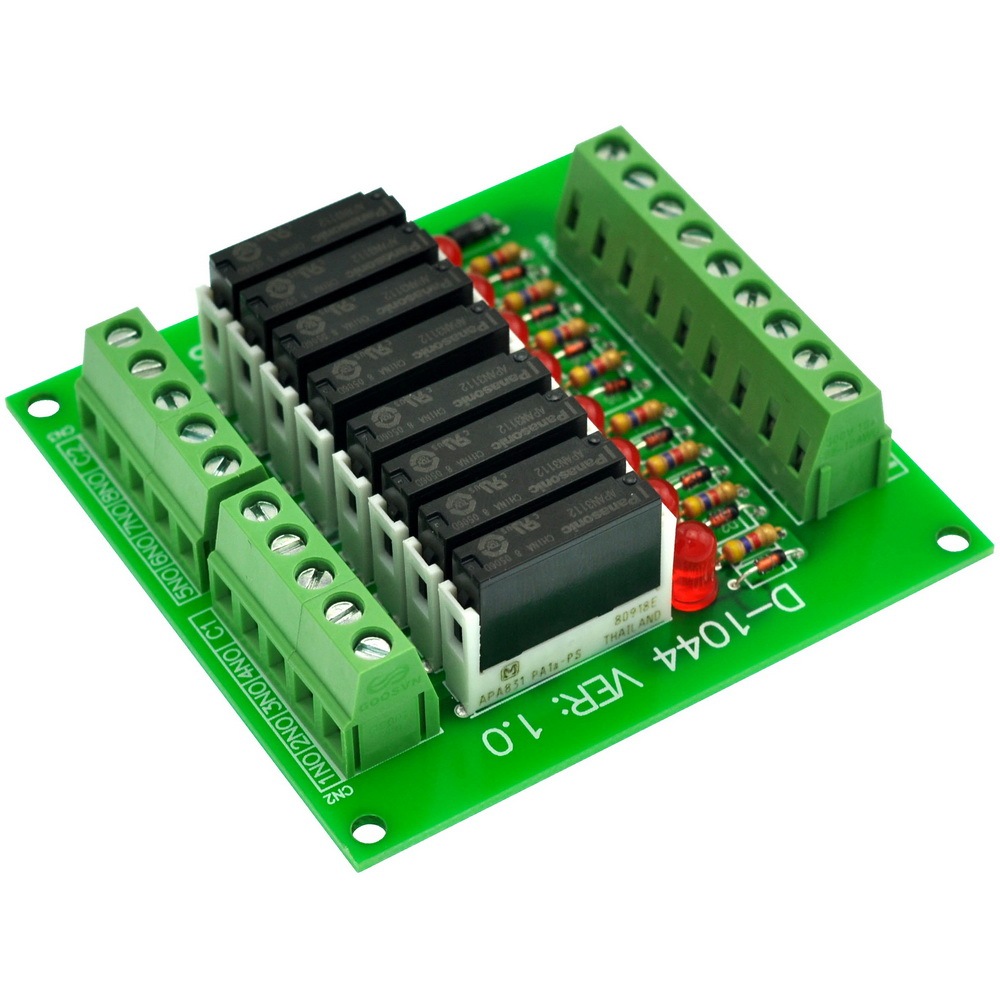 CZH-LABS Slim Panel Mount DC12V Source/PNP 8 SPST-NO 5A Power Relay Module, APAN3112