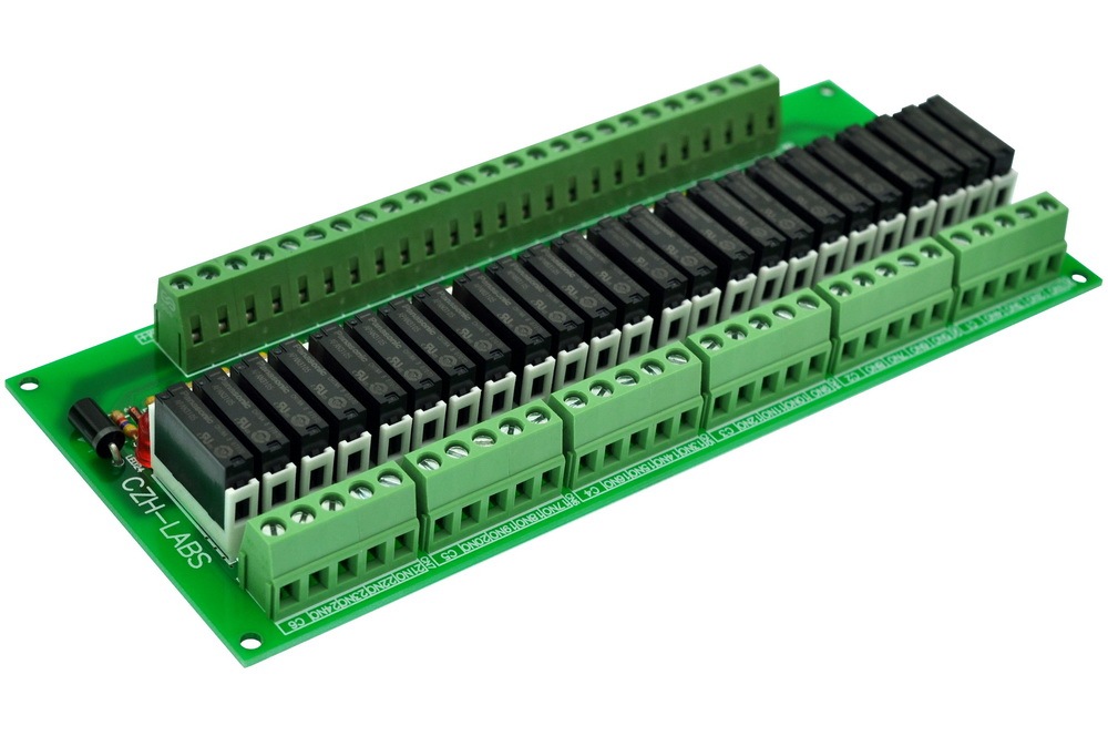 CZH-LABS Slim Panel Mount DC5V Sink/NPN 24 SPST-NO 5A Power Relay Module, APAN3105