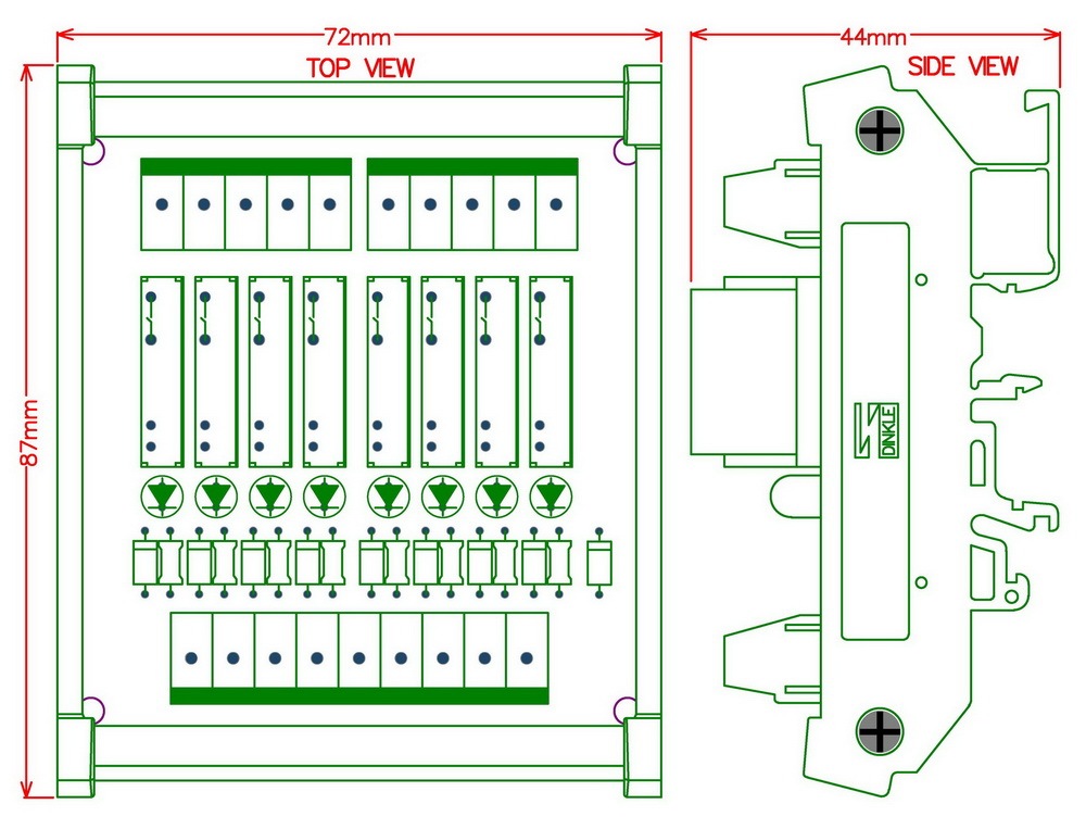 CZH-LABS Slim DIN Rail Mount DC24V Sink/NPN 8 SPST-NO 5A Power Relay Module, APAN3124