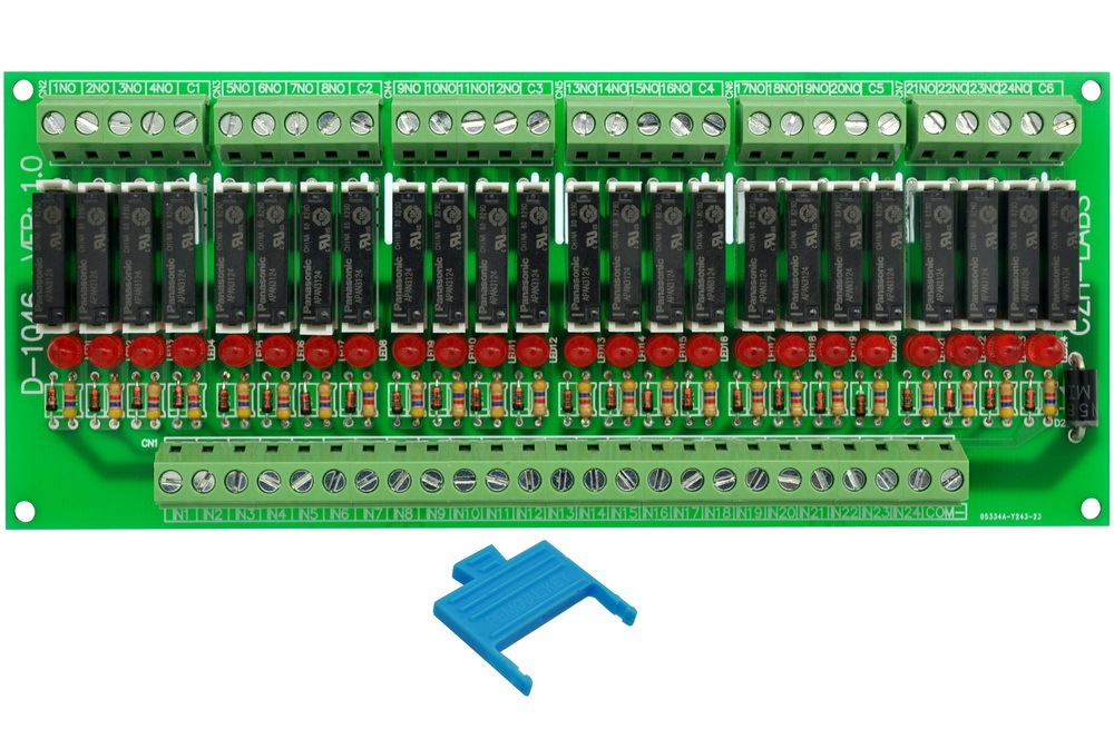 CZH-LABS Slim Panel Mount DC24V Source/PNP 24 SPST-NO 5A Power Relay Module, APAN3124