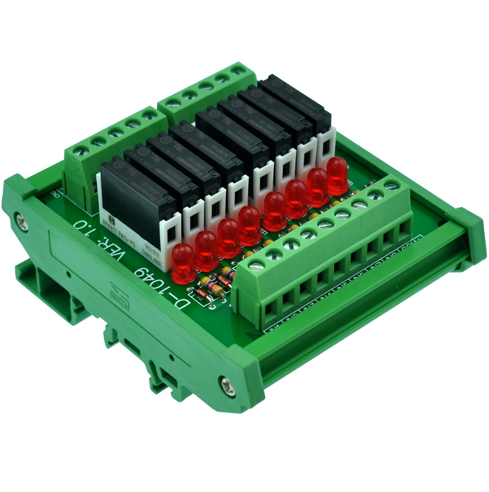 CZH-LABS Slim DIN Rail Mount DC5V Sink/NPN 8 SPST-NO 5A Power Relay ...