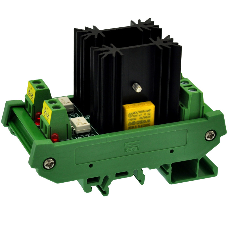 CZH-LABS DIN Rail Mount 2 Channel 8 Amp Solid State Relay SSR Module, in 4~32VDC, out 100~240VAC.