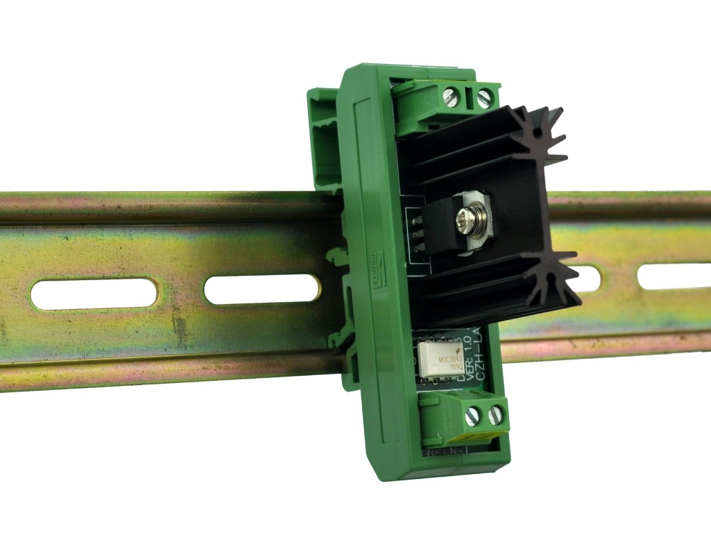 CZH-LABS DIN Rail Mount 1 Channel 8 Amp Solid State Relay SSR Module, in 4~32VDC, out 100~240VAC.