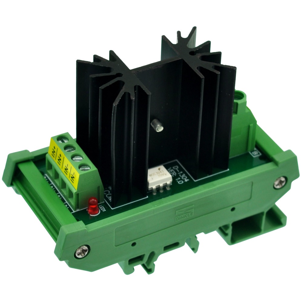 CZH-LABS DIN Rail Mount 1 Channel 12 Amp Solid State Relay SSR Module, in 4~32VDC, out 100~240VAC.