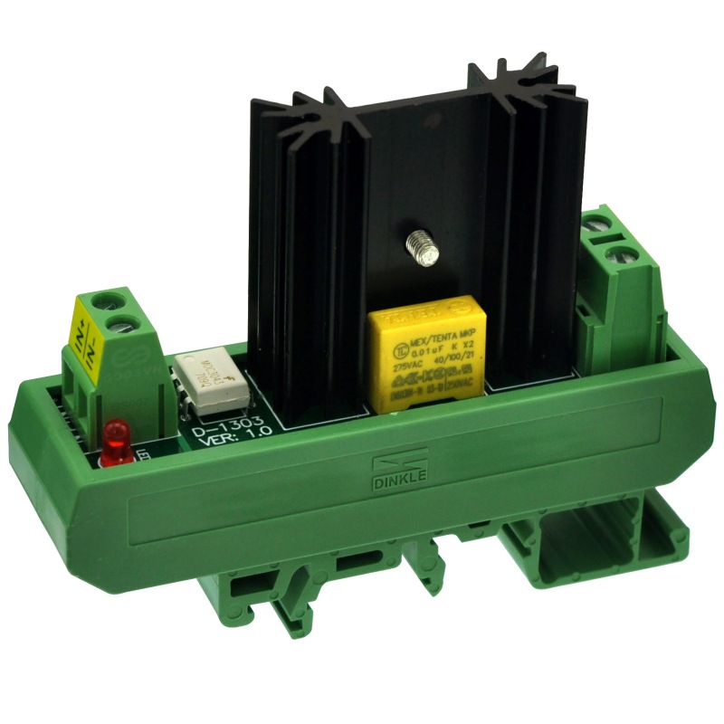 CZH-LABS DIN Rail Mount 1 Channel 8 Amp Solid State Relay SSR Module, in 4~32VDC, out 100~240VAC.