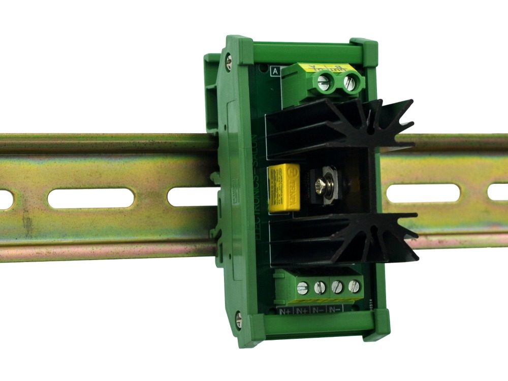 CZH-LABS DIN Rail Mount 1 Channel 12 Amp Solid State Relay SSR Module, in 4~32VDC, out 100~240VAC.