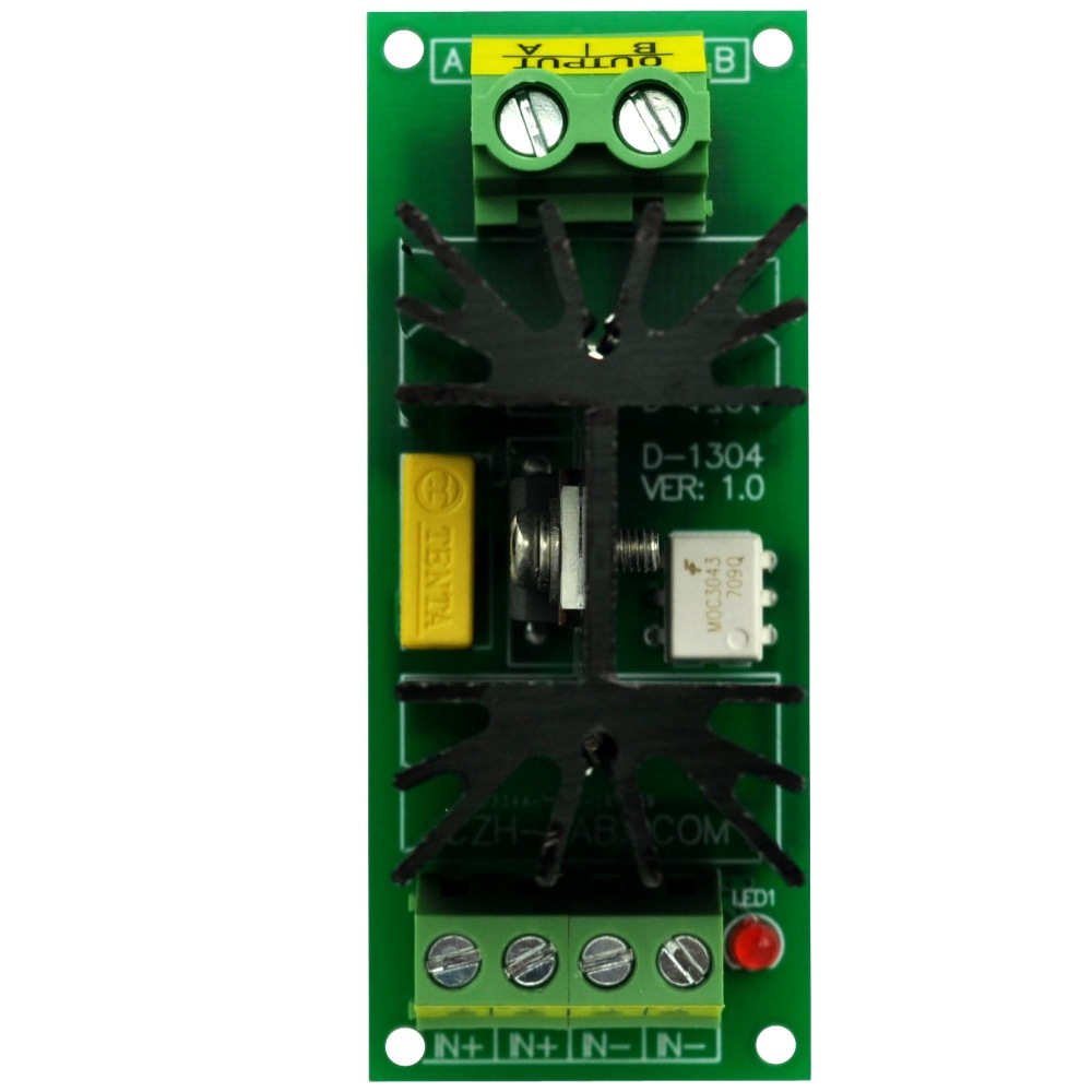 CZH-LABS 1 Channel 12 Amp Solid State Relay SSR Module, in 4~32VDC, out 100~240VAC.