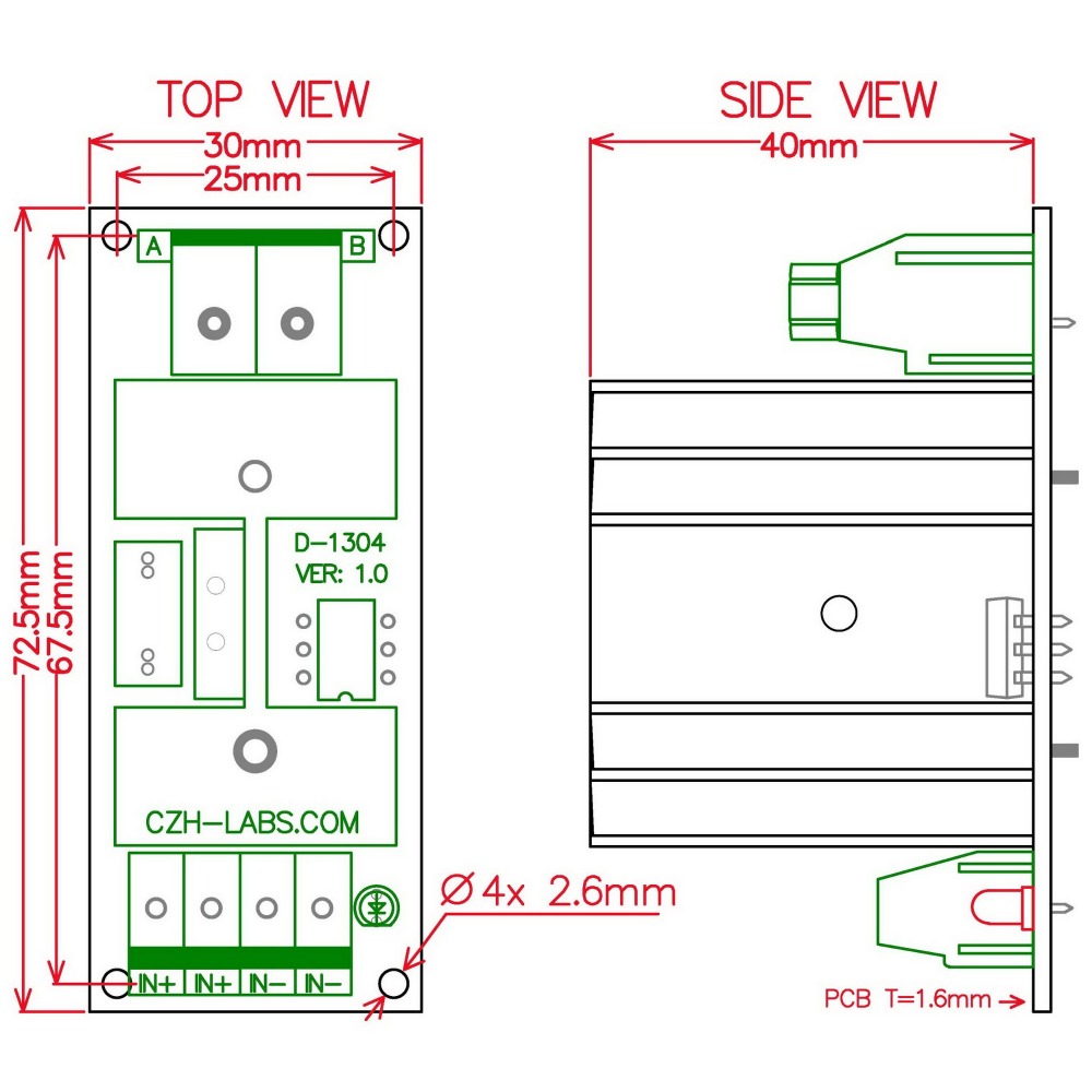 CZH-LABS 1 Channel 12 Amp Solid State Relay SSR Module, in 4~32VDC, out 100~240VAC.