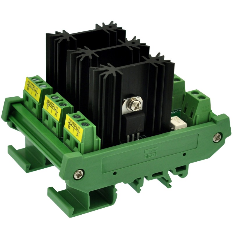 CZH-LABS DIN Rail Mount 3 Channel 8 Amp Solid State Relay SSR Module, in 4~32VDC, out 100~240VAC.