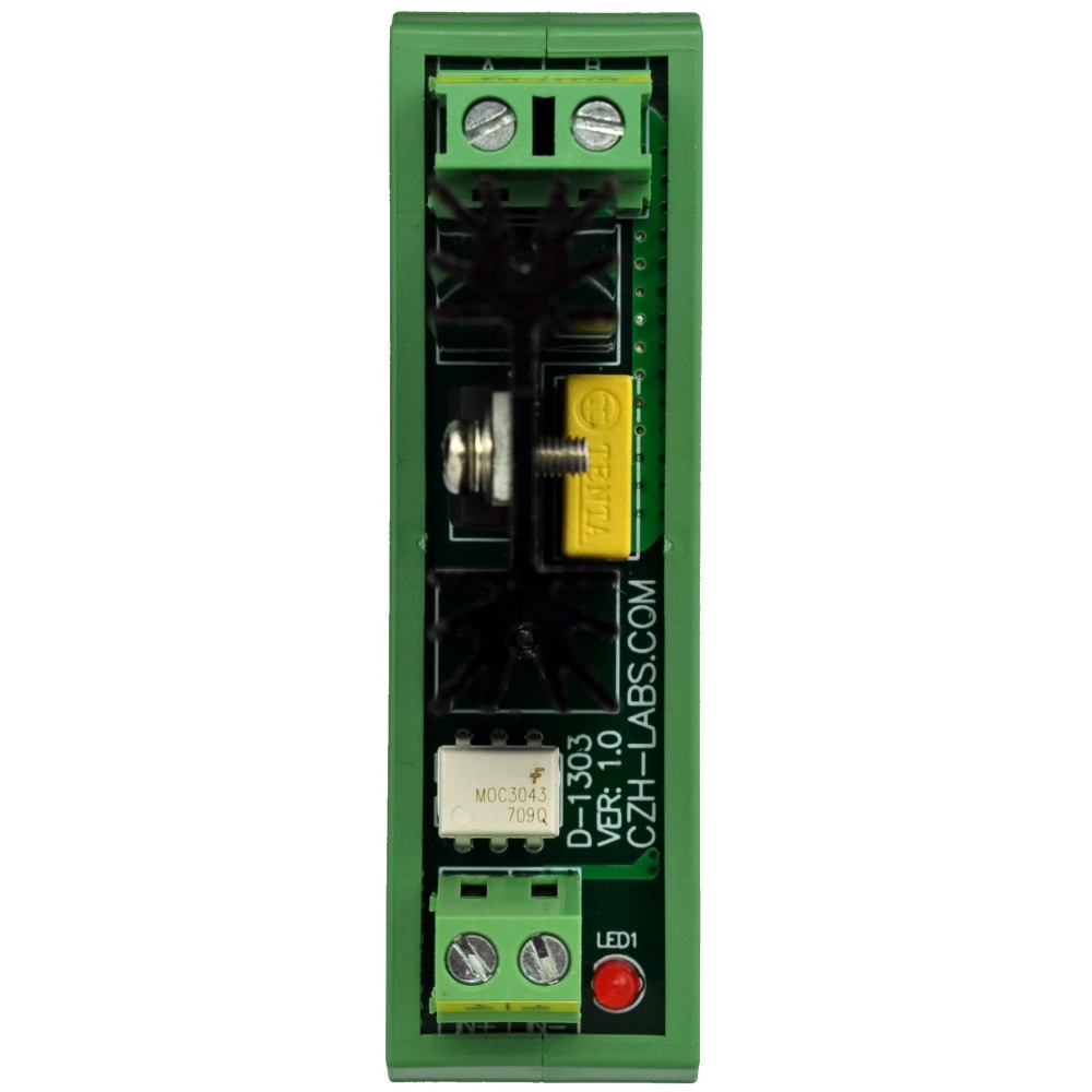 CZH-LABS DIN Rail Mount 1 Channel 8 Amp Solid State Relay SSR Module, in 4~32VDC, out 100~240VAC.