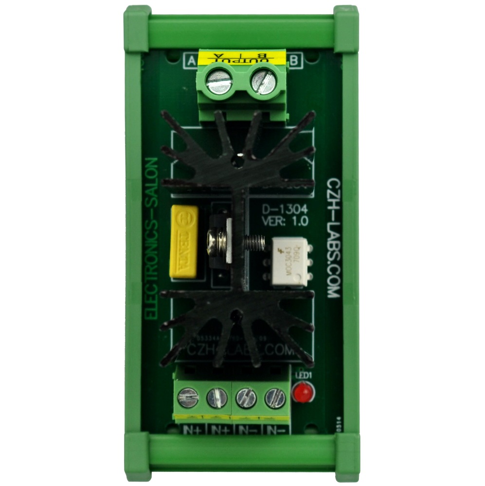 CZH-LABS DIN Rail Mount 1 Channel 12 Amp Solid State Relay SSR Module, in 4~32VDC, out 100~240VAC.