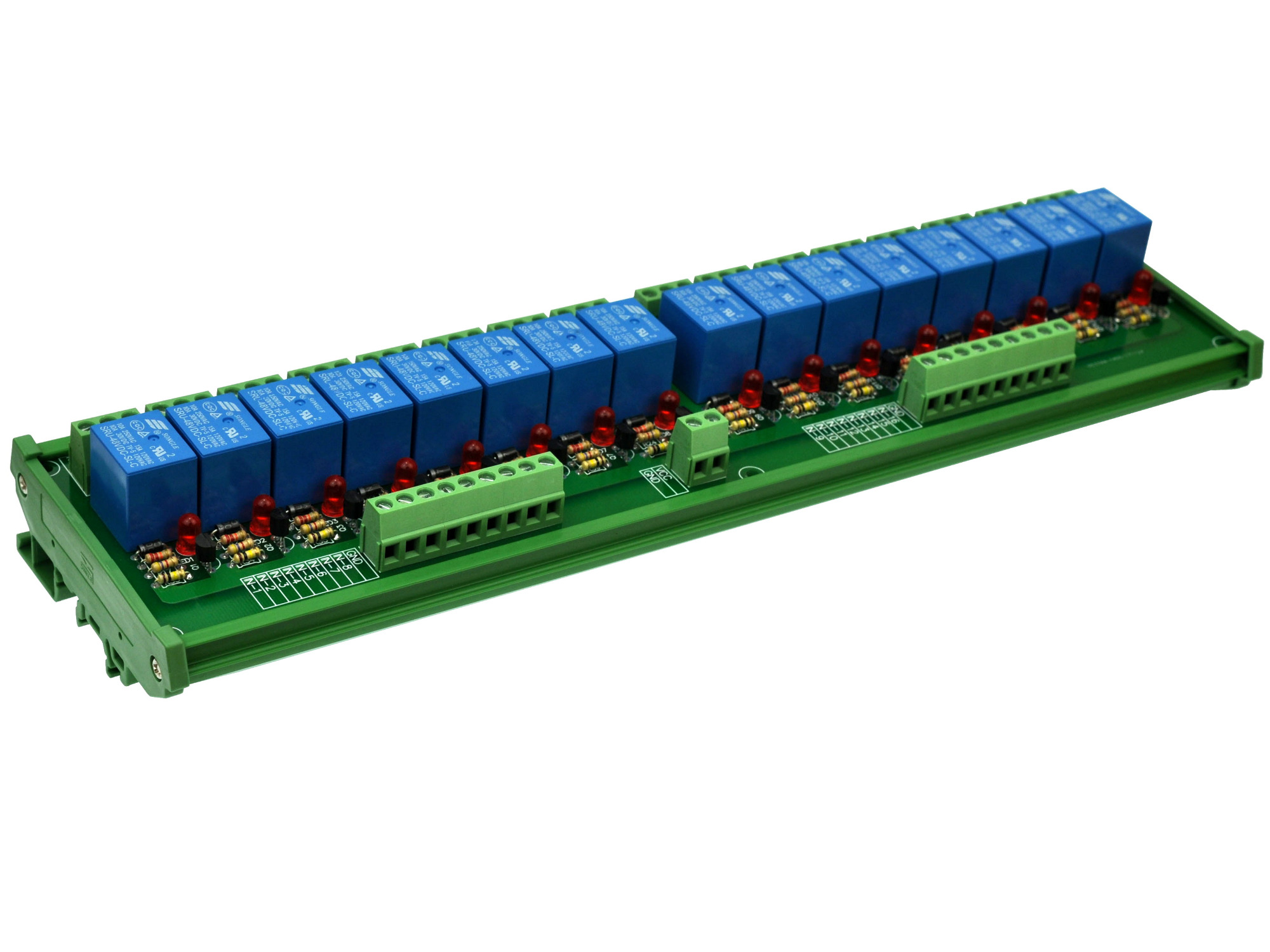 ELECTRONICS-SALON DIN Rail Mount 16 SPDT Power Relay Interface Module ...