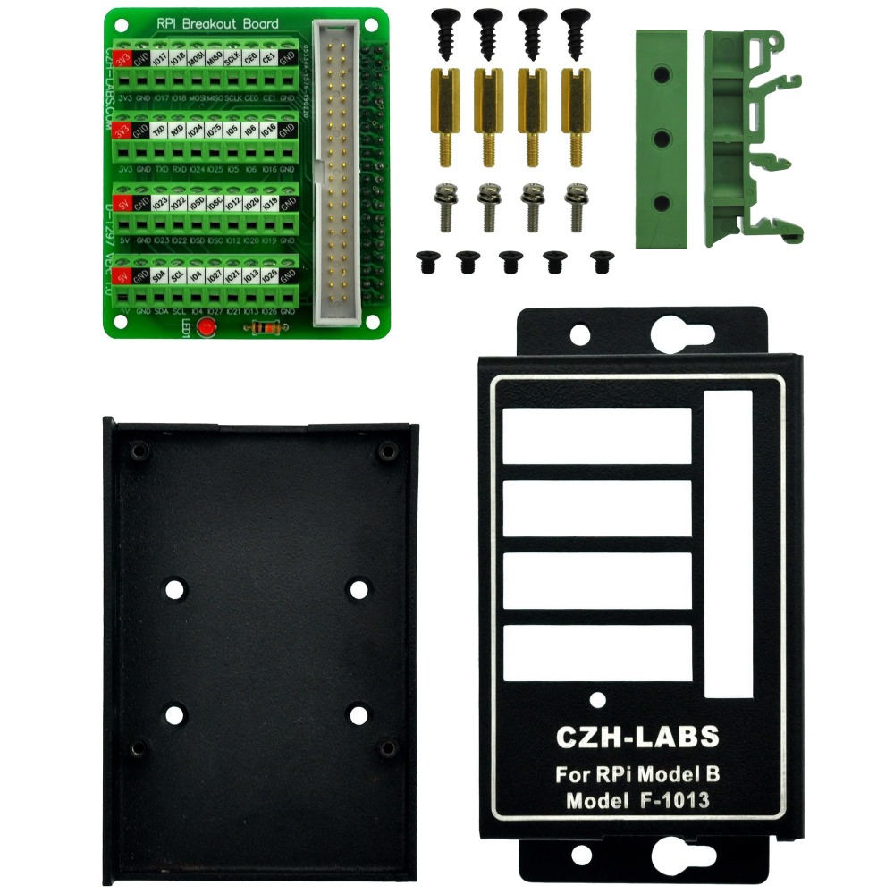 CZH-LABS RPi Screw Terminal Block Breakout Module with Aluminum Enclosure. for Raspberry Pi 1 2 3 Model B/B+