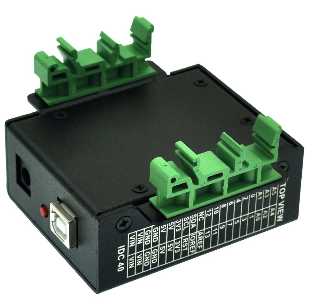 UNO Screw Terminal Block Breakout Module with Aluminum Enclosure, for Arduino UNO R3.