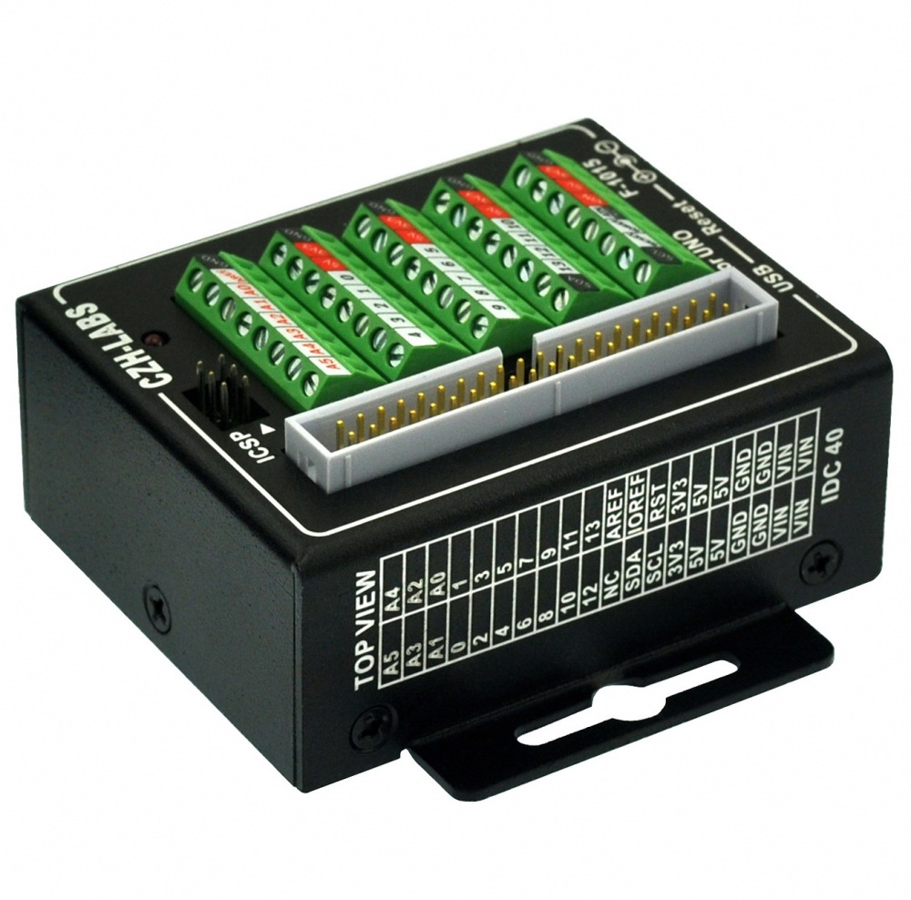 UNO Screw Terminal Block Breakout Module with Aluminum Enclosure, for Arduino UNO R3.