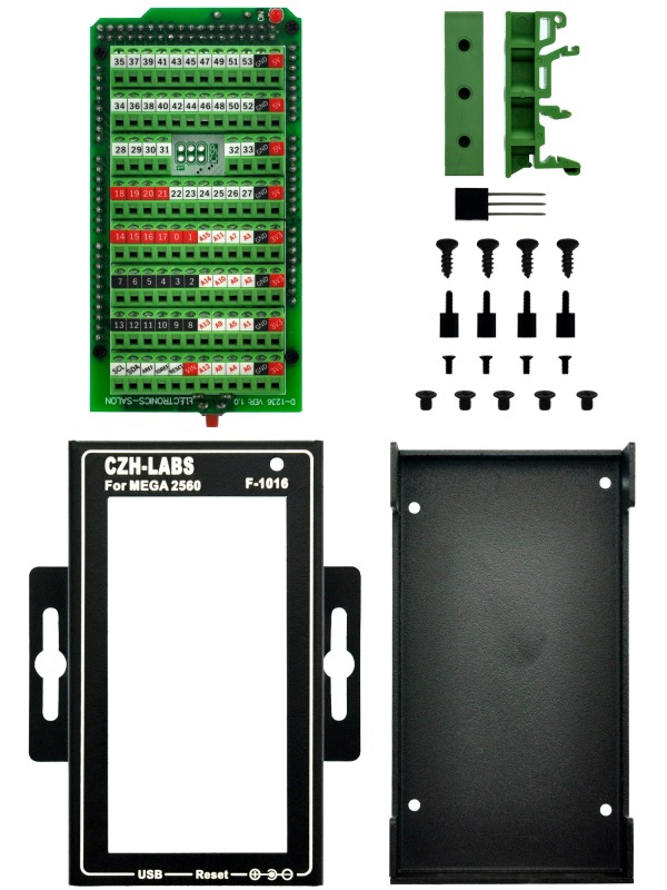 MEGA2560 Screw Terminal Block Breakout Module with Aluminum Enclosure, for Arduino MEGA 2560 R3