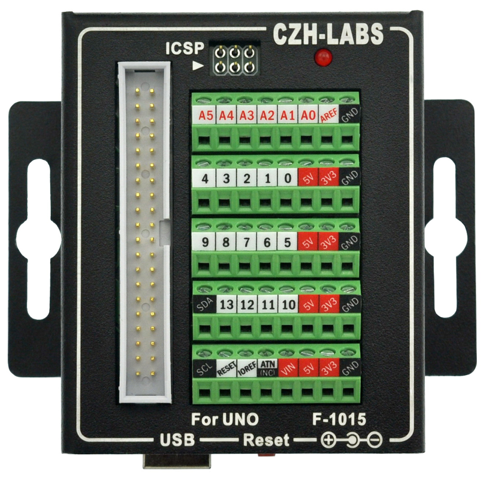 UNO Screw Terminal Block Breakout Module with Aluminum Enclosure, for Arduino UNO R3.
