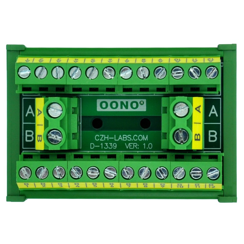 OONO DIN Rail Mount 30A/300V 2x12 Position Screw Terminal Block Distribution Module.