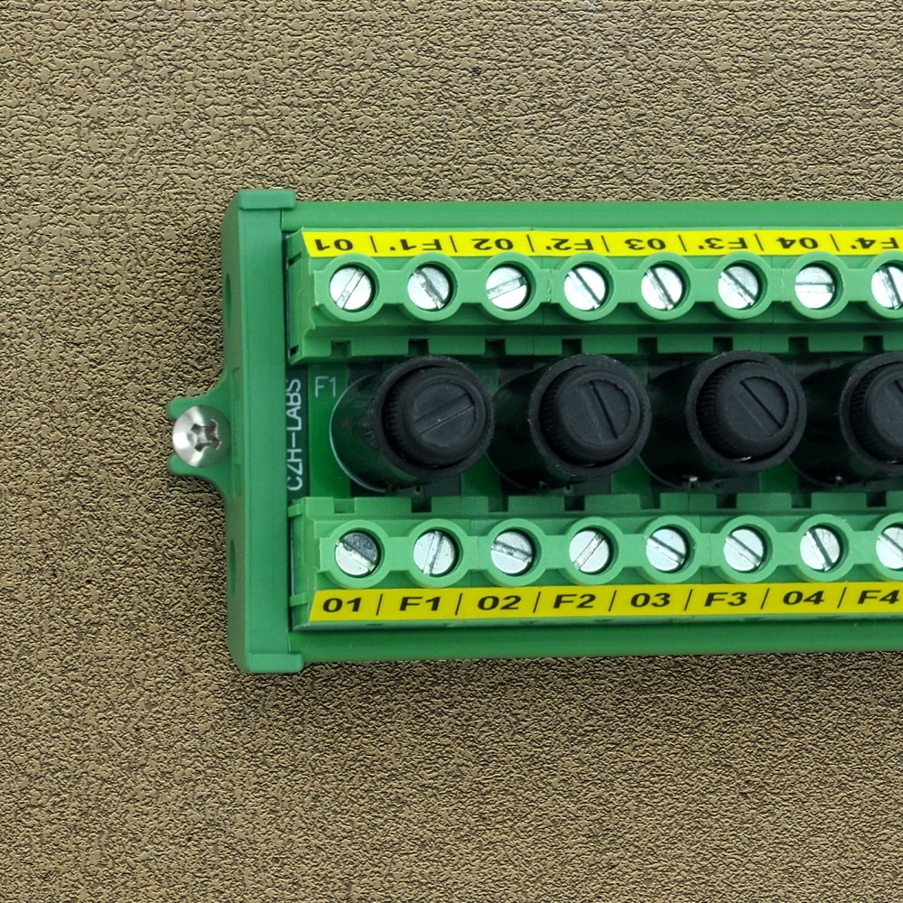 CZH-LABS Screw Mount 20 Position Screw Terminal Block Distribution Module with 10 Channel Fuses