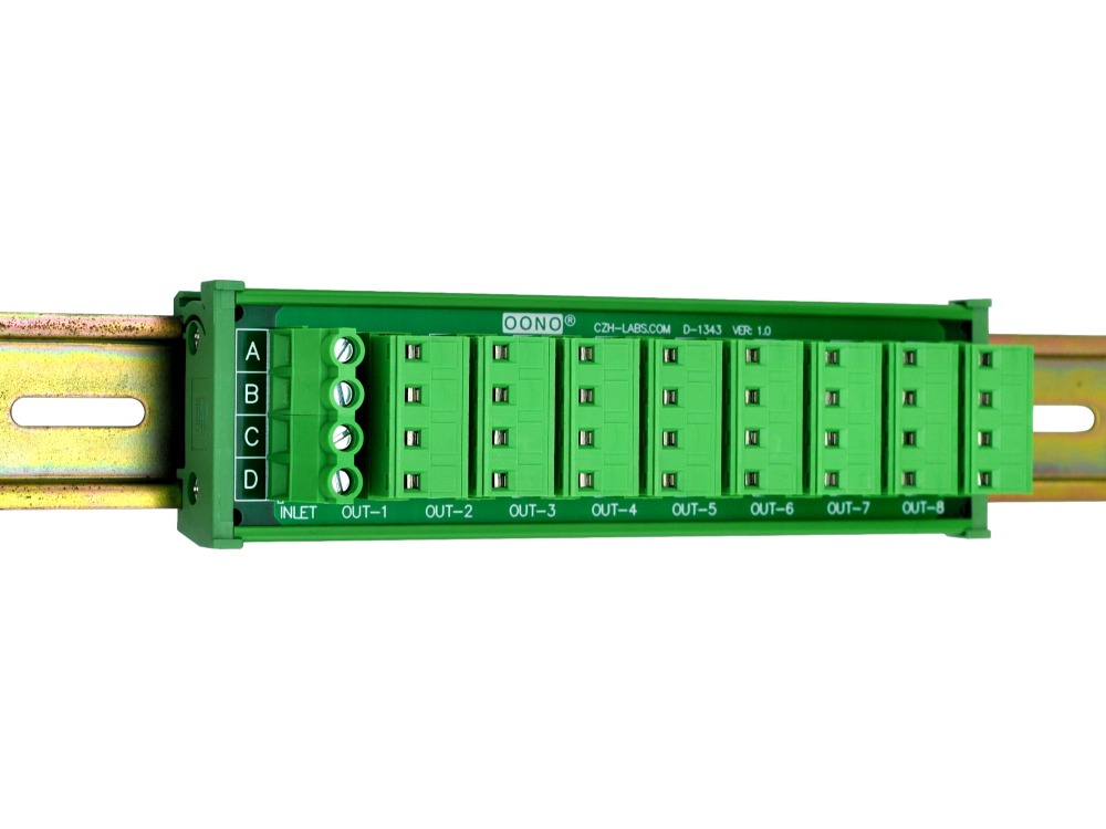 OONO DIN Rail Mount 30A/300V 8x4 Position Pluggable Terminal Block Distribution Module