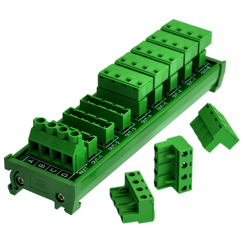 OONO DIN Rail Mount 30A/300V 8x4 Position Pluggable Terminal Block Distribution Module