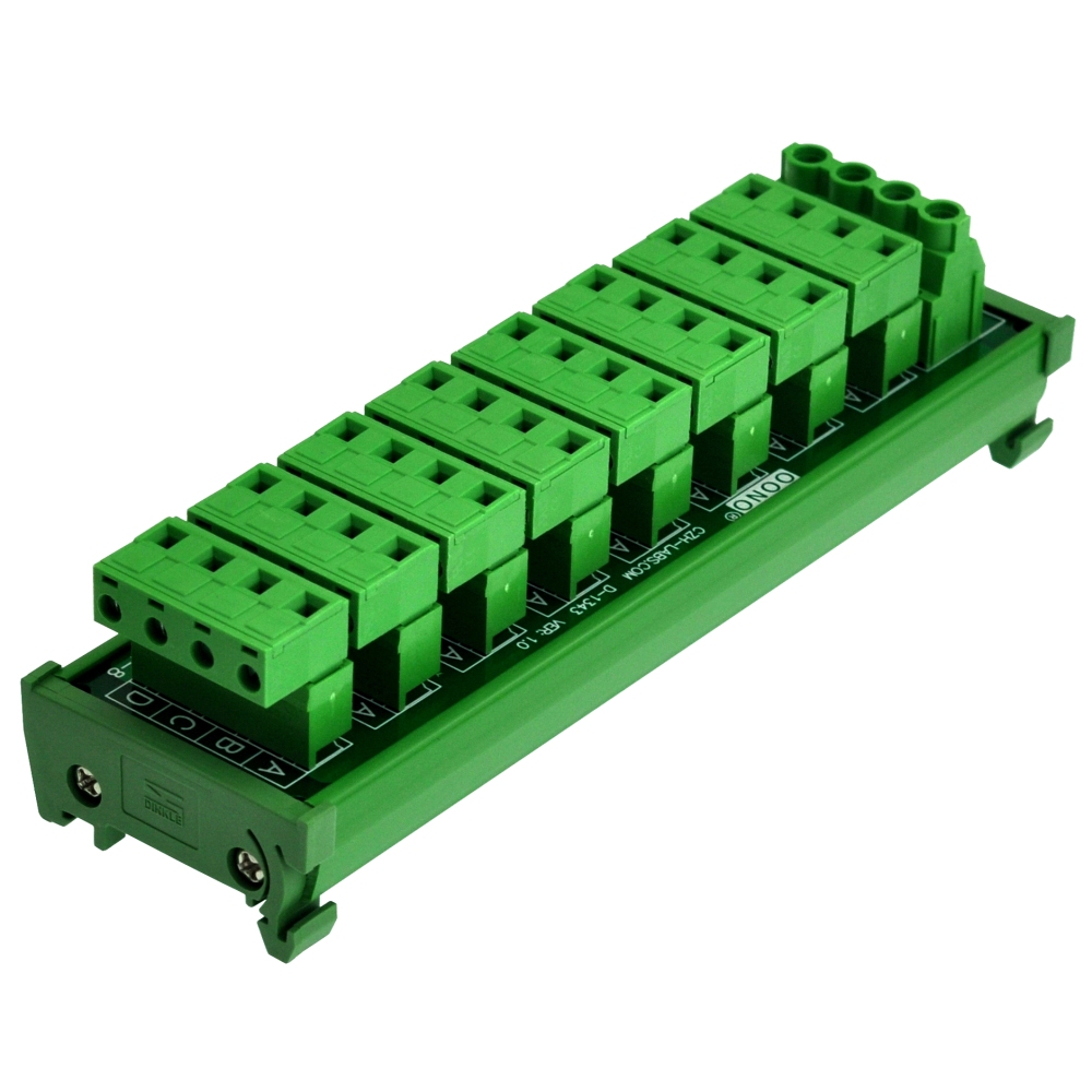 OONO DIN Rail Mount 30A/300V 8x4 Position Pluggable Terminal Block Distribution Module