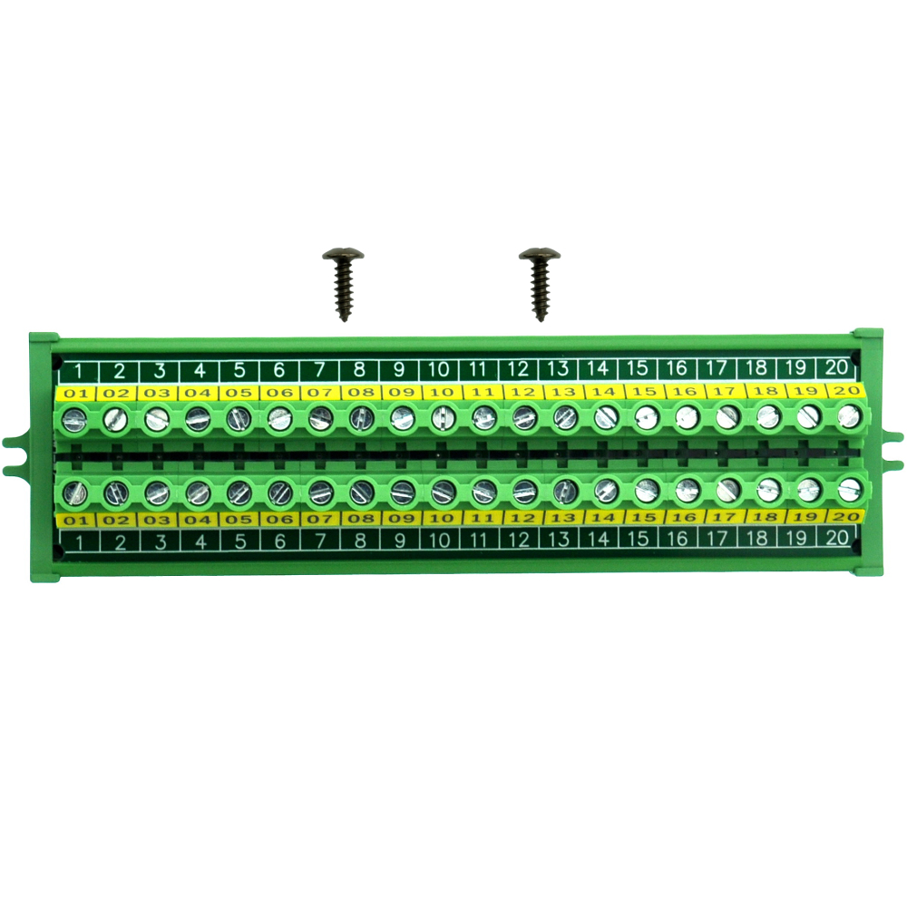 Screw Mount 30A/300V 20 Position Screw Terminal Block Distribution Module