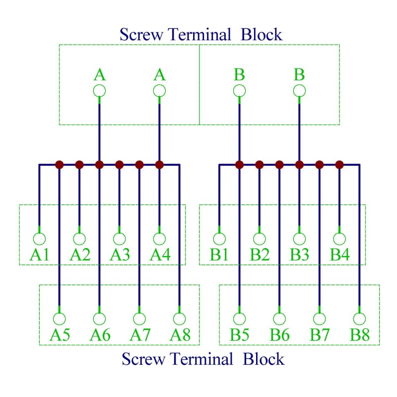 Screw Mount 2x8 Position Screw Terminal Block Power Distribution Module