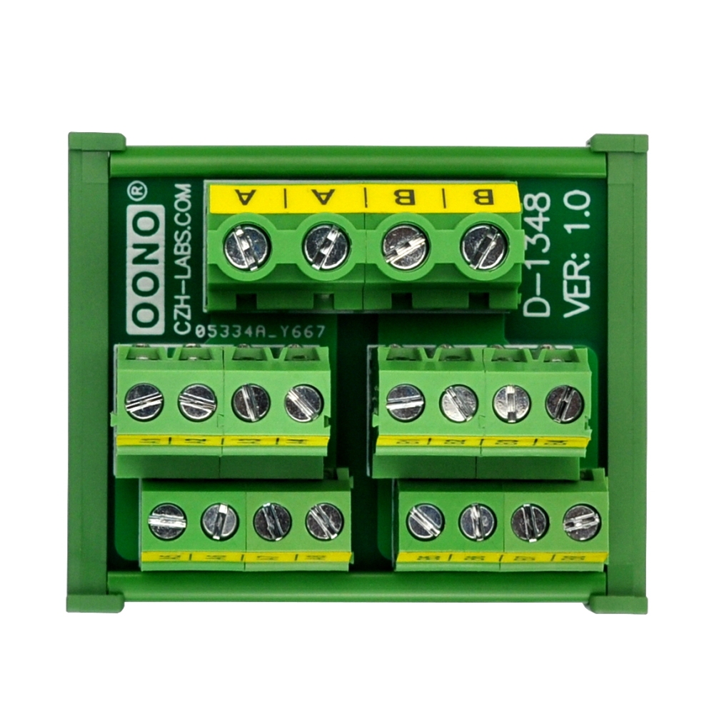 DIN Rail Mount 2x8 Position Screw Terminal Block Power Distribution Module