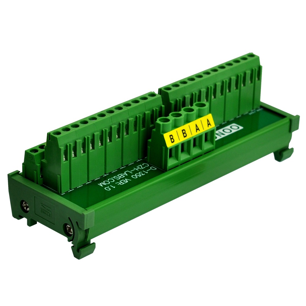 DIN Rail Mount 2x24 Position Screw Terminal Block Power Distribution Module