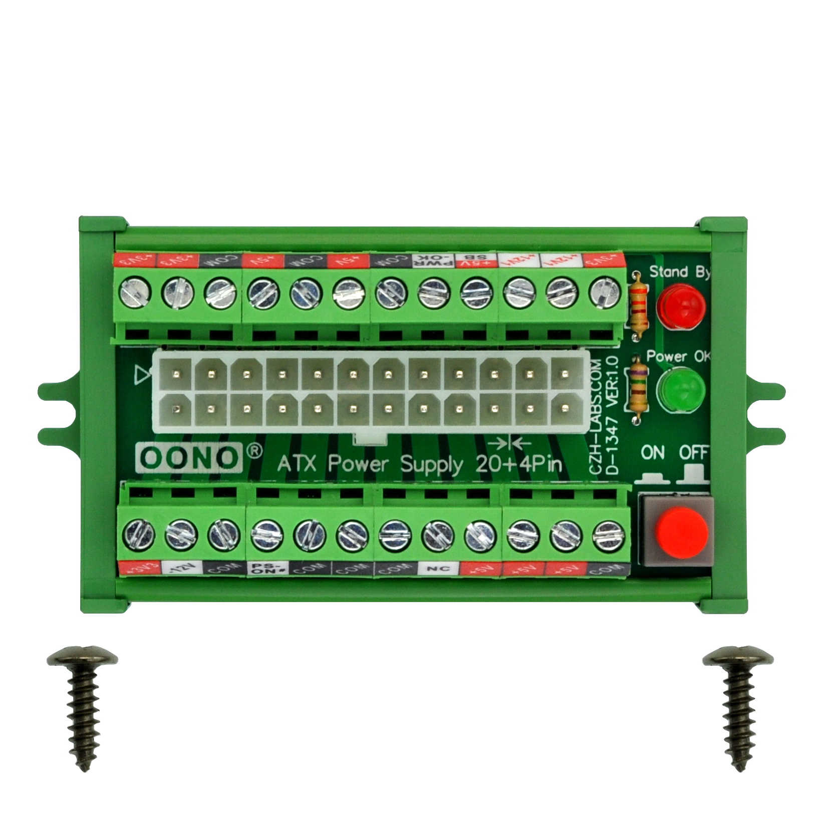 Screw Mount 24/20pin ATX DC Power Supply Breakout Board Module