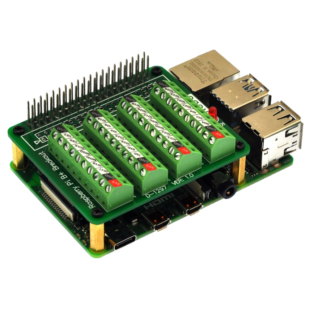 HCDC RPi GPIO Terminal Block Breakout Board HAT, for Raspberry Pi