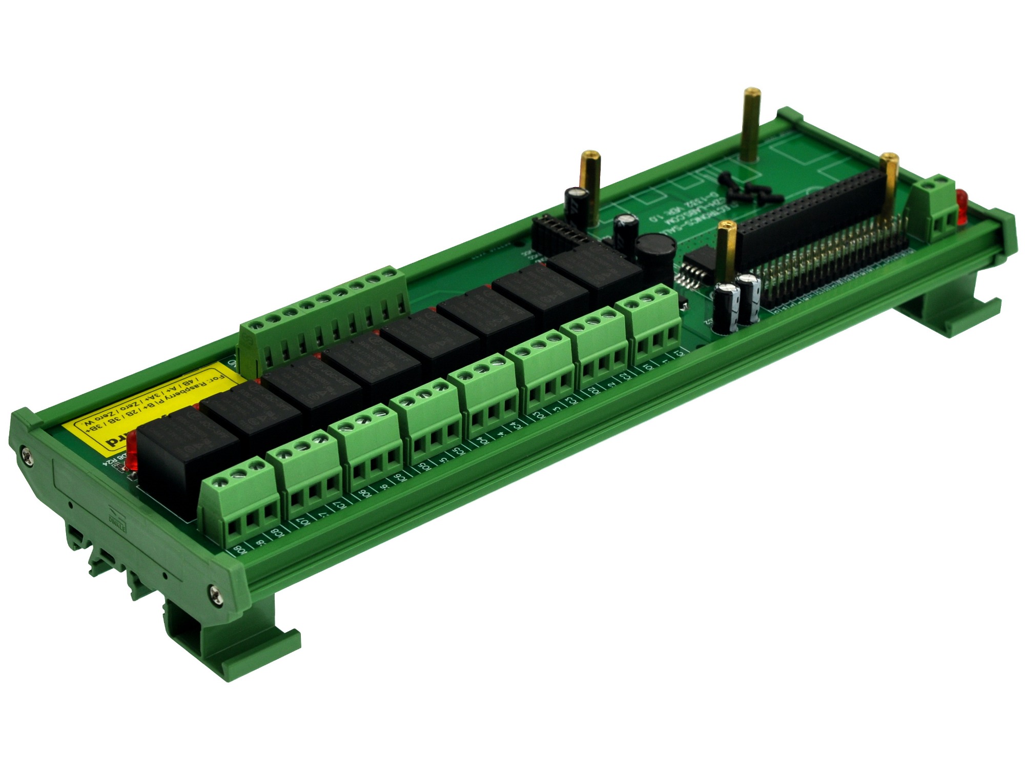 DIN Rail Mount 8 SPDT IoT Power Relay Module for Raspberry Pi